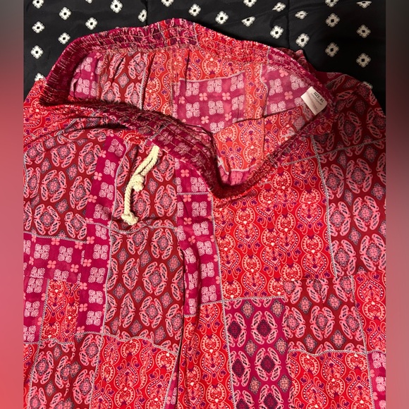 Bohemian Patchwork Wide-Leg Pants- size l/xl - Picture 5 of 7